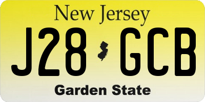 NJ license plate J28GCB