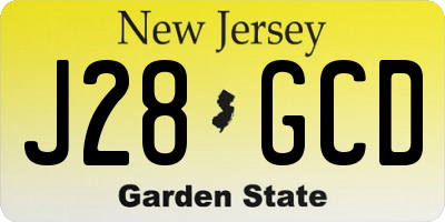 NJ license plate J28GCD