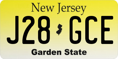 NJ license plate J28GCE