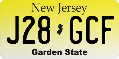 NJ license plate J28GCF