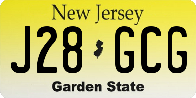 NJ license plate J28GCG