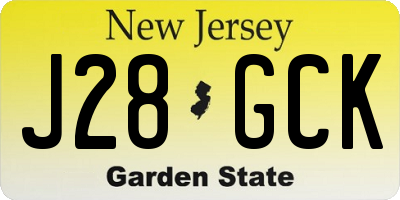 NJ license plate J28GCK