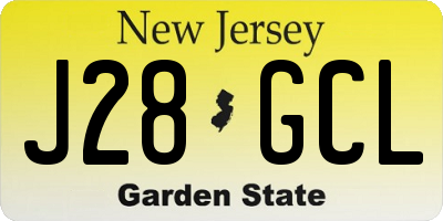 NJ license plate J28GCL
