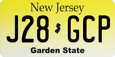NJ license plate J28GCP