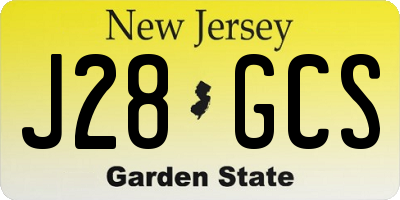 NJ license plate J28GCS
