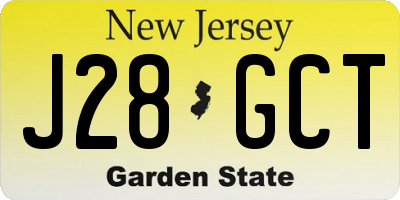 NJ license plate J28GCT