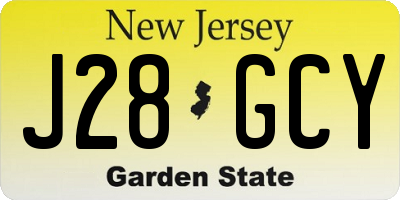 NJ license plate J28GCY