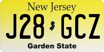NJ license plate J28GCZ