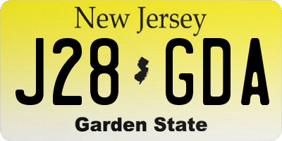 NJ license plate J28GDA