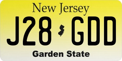 NJ license plate J28GDD