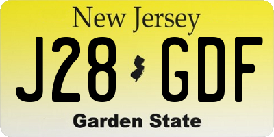 NJ license plate J28GDF