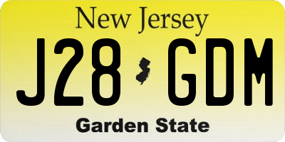 NJ license plate J28GDM