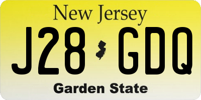 NJ license plate J28GDQ