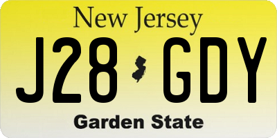 NJ license plate J28GDY