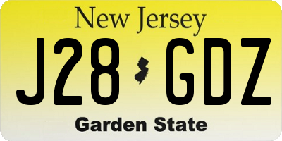 NJ license plate J28GDZ