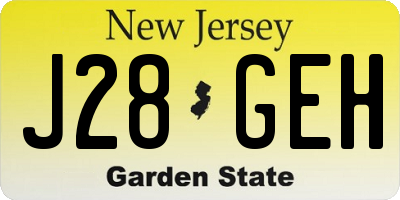 NJ license plate J28GEH