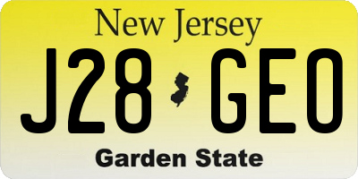 NJ license plate J28GEO