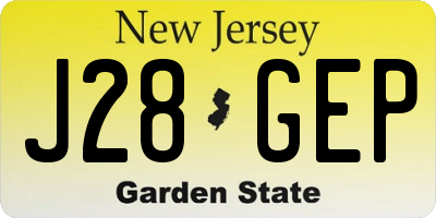 NJ license plate J28GEP