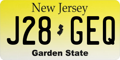 NJ license plate J28GEQ