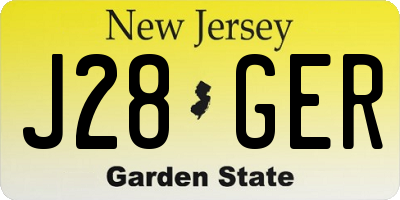 NJ license plate J28GER
