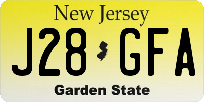 NJ license plate J28GFA