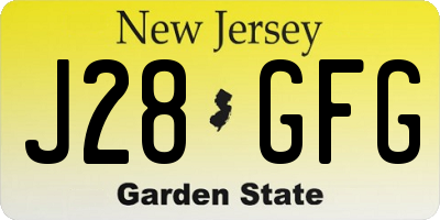 NJ license plate J28GFG