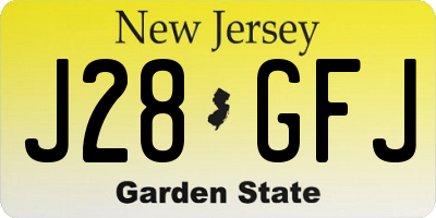 NJ license plate J28GFJ