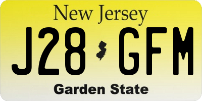 NJ license plate J28GFM