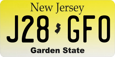 NJ license plate J28GFO