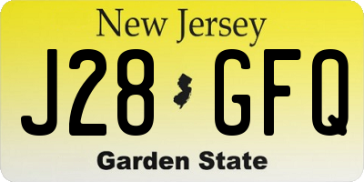 NJ license plate J28GFQ