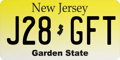 NJ license plate J28GFT