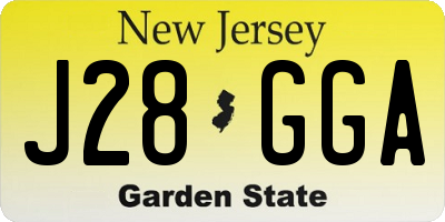 NJ license plate J28GGA