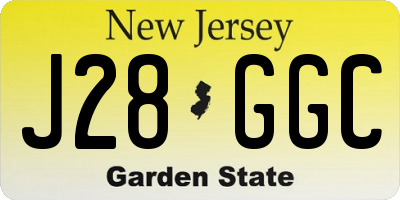 NJ license plate J28GGC