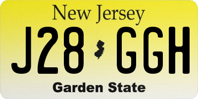 NJ license plate J28GGH