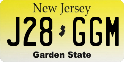 NJ license plate J28GGM