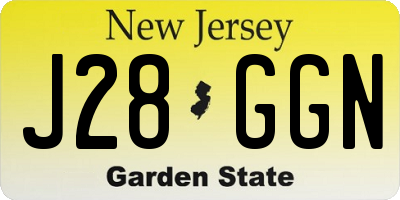 NJ license plate J28GGN