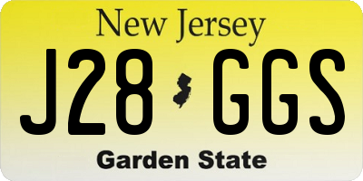 NJ license plate J28GGS