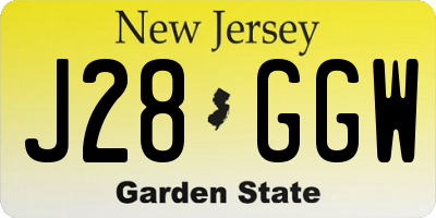 NJ license plate J28GGW