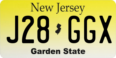 NJ license plate J28GGX