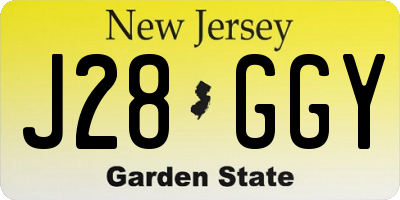 NJ license plate J28GGY