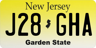 NJ license plate J28GHA