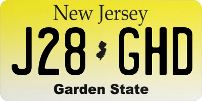 NJ license plate J28GHD