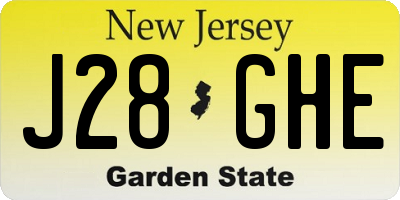 NJ license plate J28GHE
