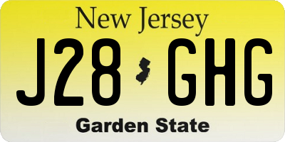 NJ license plate J28GHG