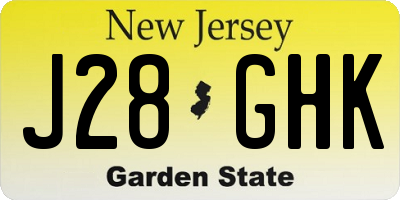 NJ license plate J28GHK