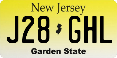 NJ license plate J28GHL