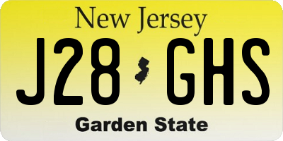 NJ license plate J28GHS