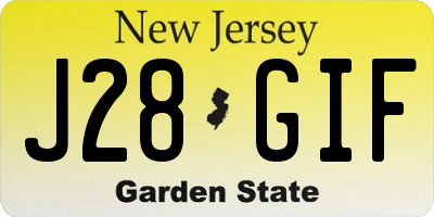 NJ license plate J28GIF