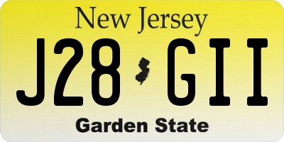 NJ license plate J28GII