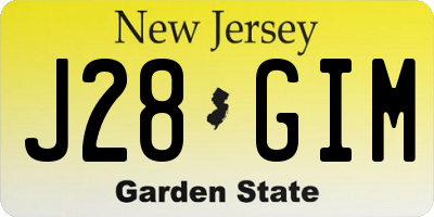 NJ license plate J28GIM
